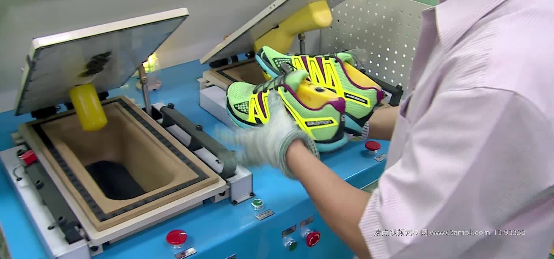 运动鞋质检 生产运动鞋视频素材